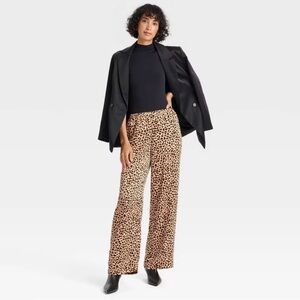 A New Day Leopard Print mid rise pull on silky feel pants